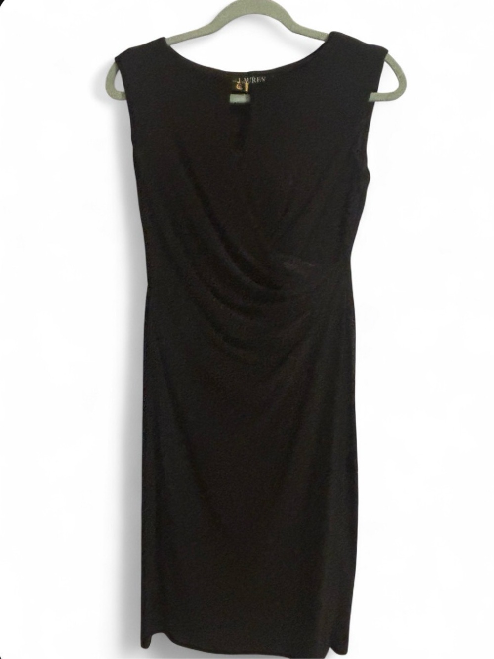 Ralph Lauren Black Sleeveless Midi Sheath Dress